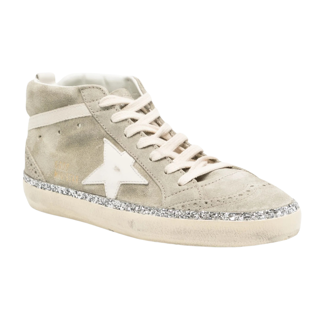 Glitter Edge Mid Star Sneakers - Women's Fashion Casual Shoes for Running & Walking - Perfect for Gym, Workout, and Daily Wear