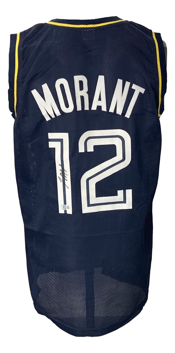 Authentic Ja Morant Signed Navy Blue Pro Style Basketball Jersey - Limited Edition Collectible for NBA Fans & Memorabilia Enthusiasts | Perfect for Display, Gifts, and Game Day