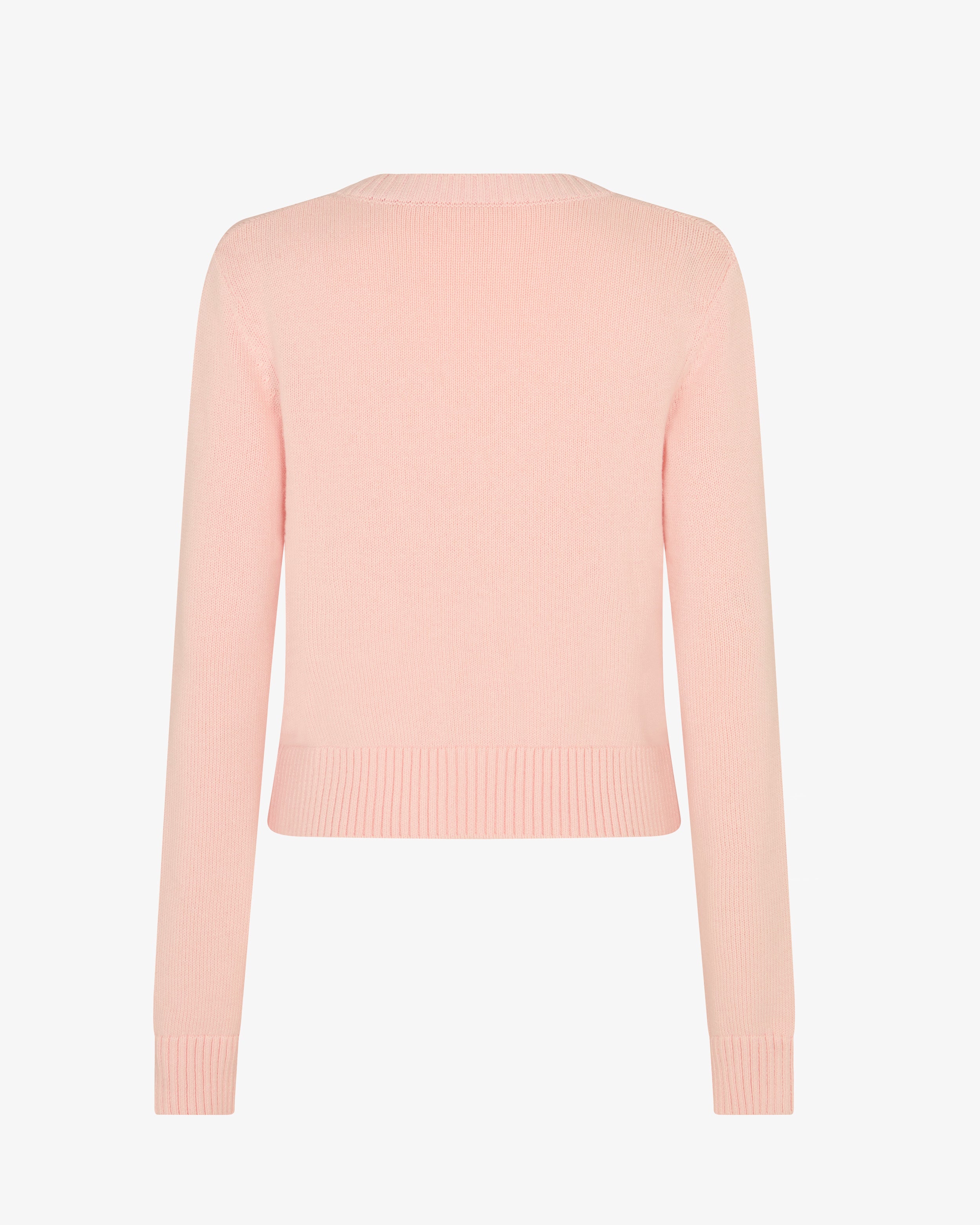 Light Pink V Neck Semi Cropped Cardigan for Women | Soft & Stylish Knit Sweater | Perfect for Spring & Fall Layering
