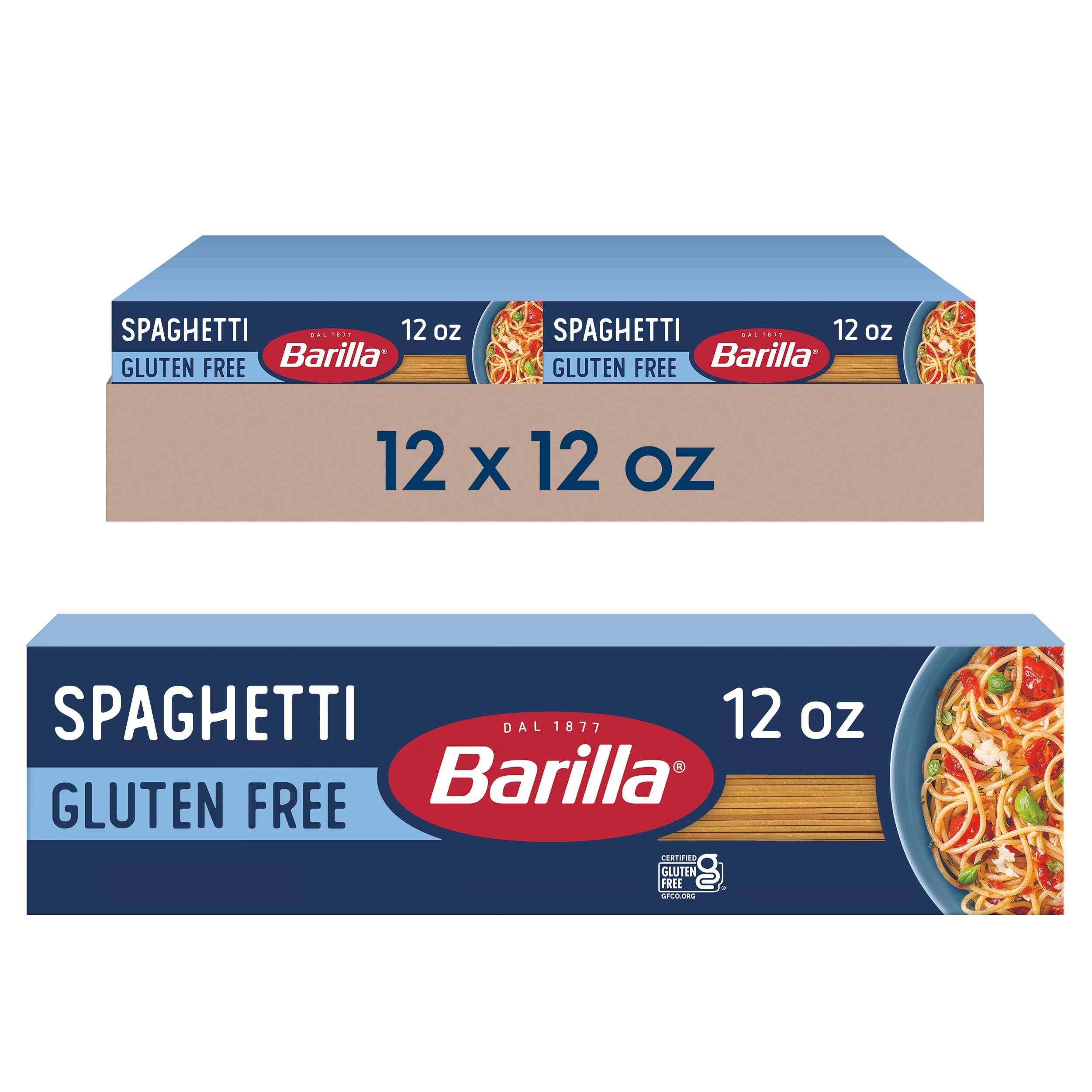 BARILLA Gluten Free Spaghetti Pasta - 12 Ounce (Pack of 12) | Certified Gluten-Free Italian Pasta | Perfect for Celiac Diet, Vegan & Healthy Lifestyle | Ideal for Pasta Dishes, Salads & Meal Prep