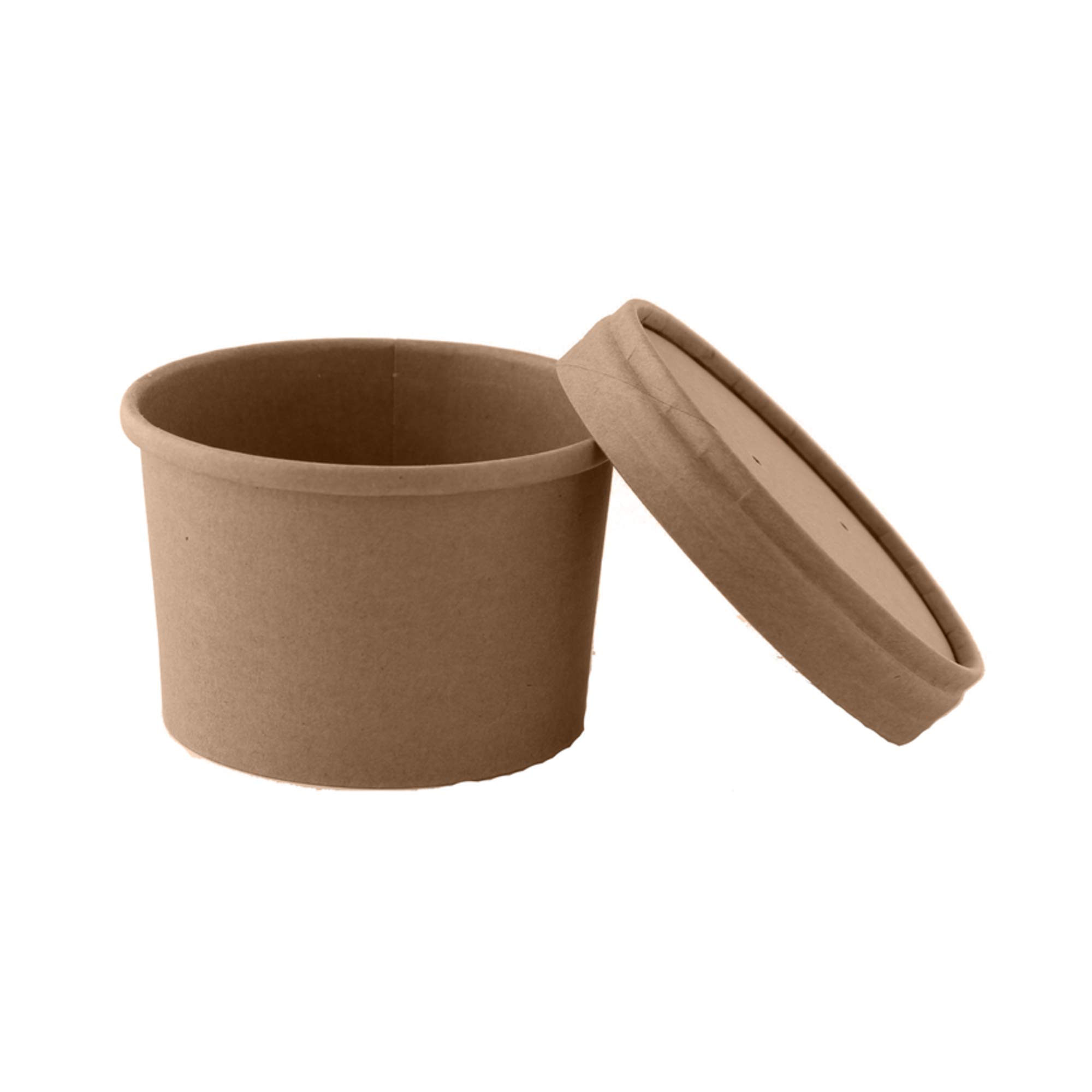 PacknWood 8 oz Brown Kraft Paper Soup Cups with Vented Lids - 3.5
