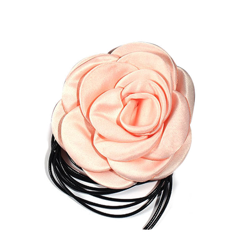Rose Phantom Flower Suede Choker Necklace | Gothic Victorian Costume Jewelry | Perfect for Halloween, Cosplay & Vintage Fashion Outfits