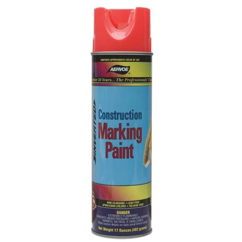 Aervoe 256 15 oz. Red Construction Marking Paint - High Visibility, Fast Drying for Road Marking, Surveying & DIY Projects