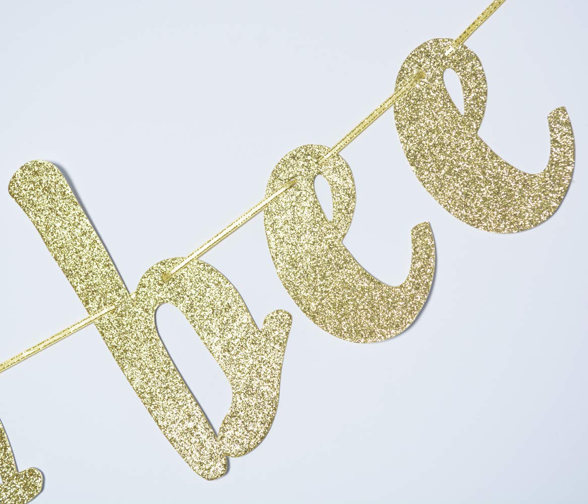 Mommy to Bee Banner Sign - Gold Glitter Baby Shower Decor for Gender Reveal & Birthday Parties | Nursery Wall Decor, Bunting for Bee-Themed Celebrations