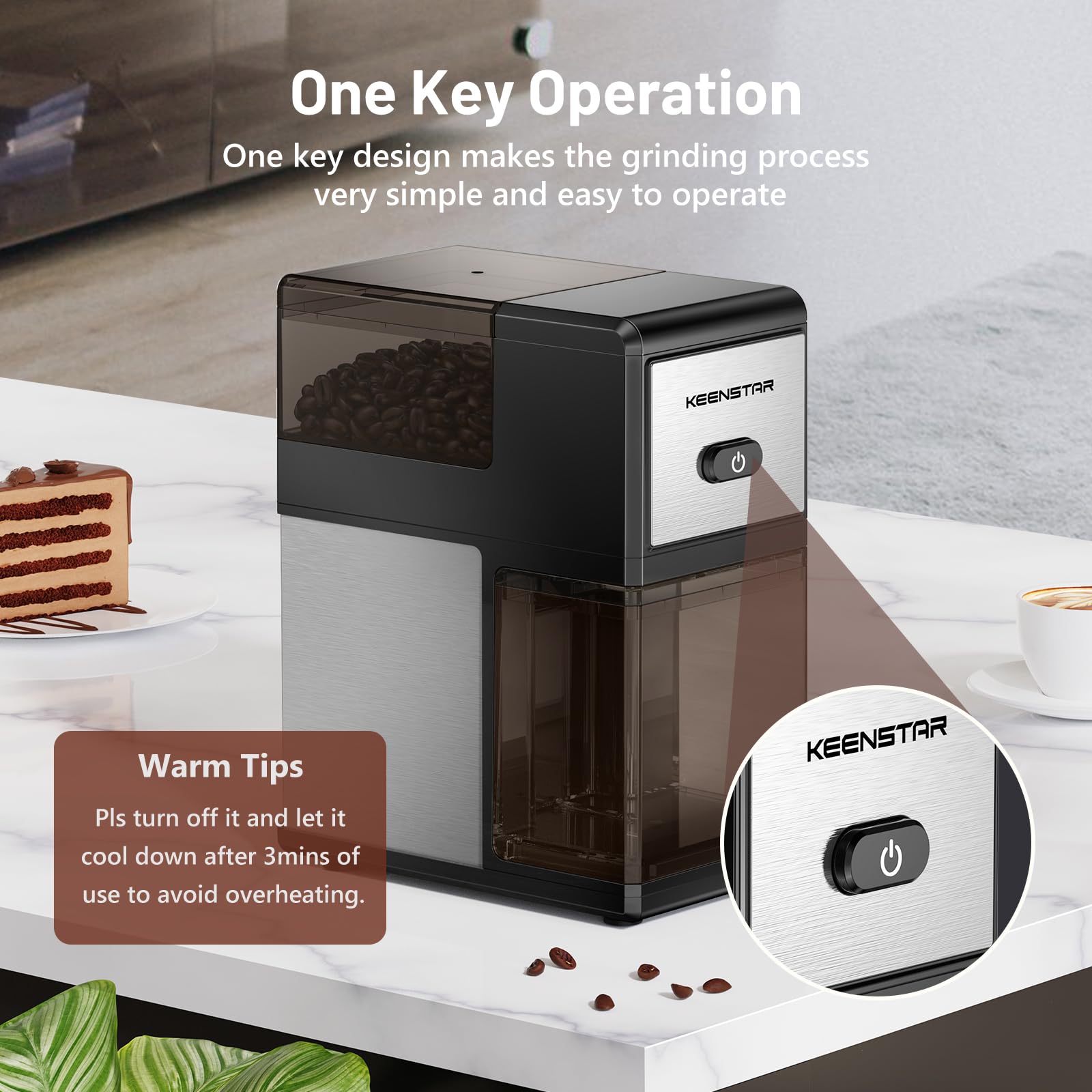 Premium Electric Burr Coffee Grinder - Adjustable 20-Precision Settings for Espresso, French Press & Drip Coffee | Professional Coffee Bean Grinder (Black) | Perfect for Home Kitchens, Offices & Coffee Shops
