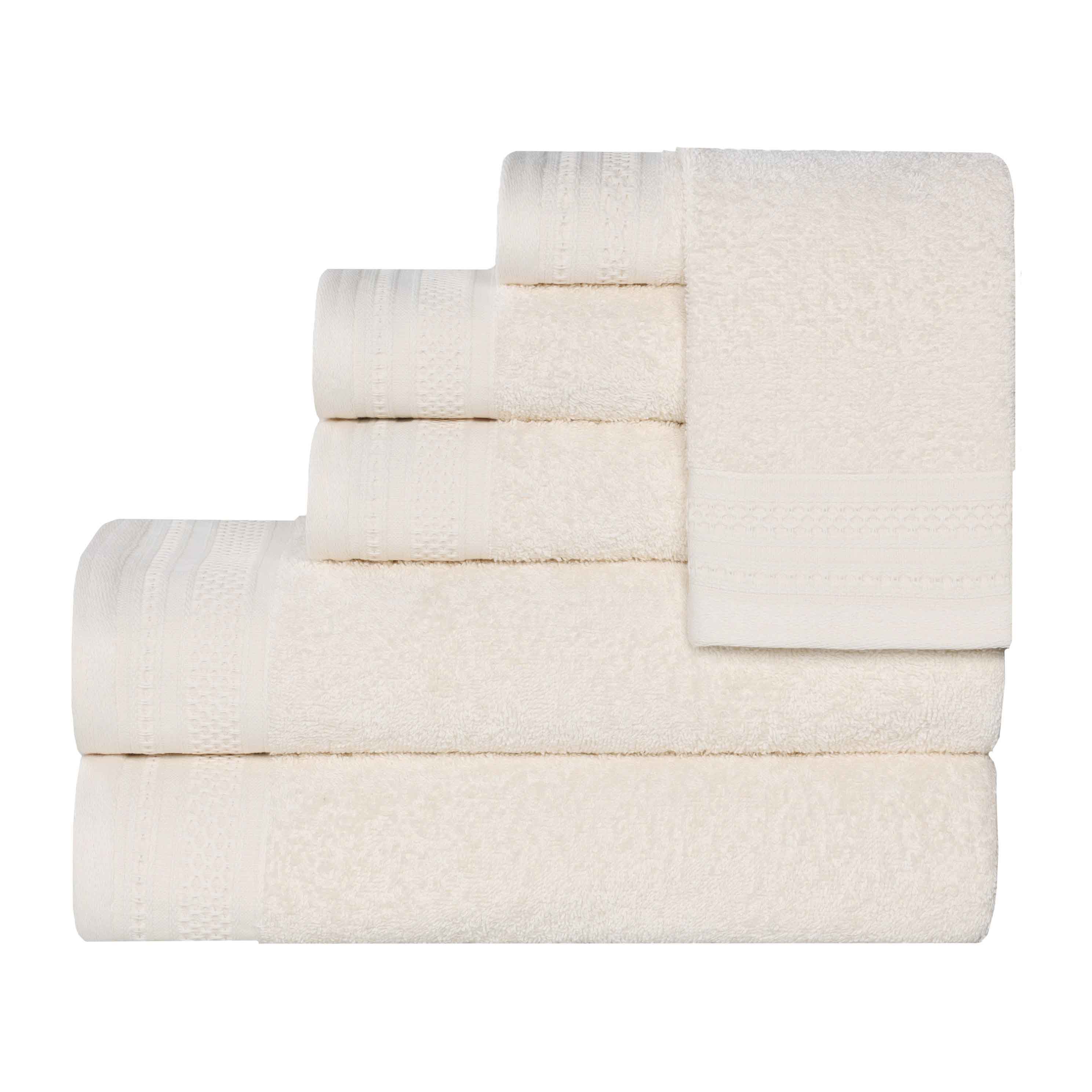 Premium Honeycomb Waffle Weave Cotton 6-Piece Bath Towel Set - Ultra Soft & Absorbent Luxury Towels for Spa, Bathroom & Guest Use