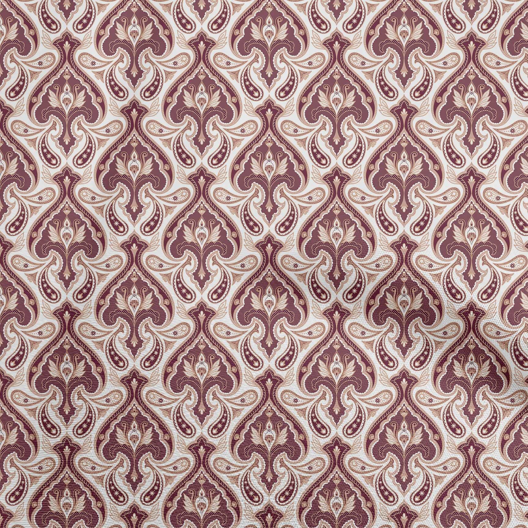 Premium Silk Tabby Maroon Fabric by The Yard - 42 Inch Wide Printed DIY Sewing Material for Asian-Inspired Clothing, Dresses & Home Decor Projects