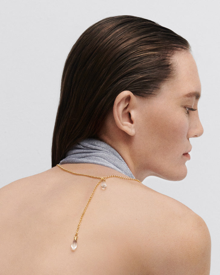 GRID 2 Rock Crystal Tango Chain Necklace - Elegant Women's Jewelry for Party, Wedding & Date Night | Dainty Layering Necklace for Everyday Wear
