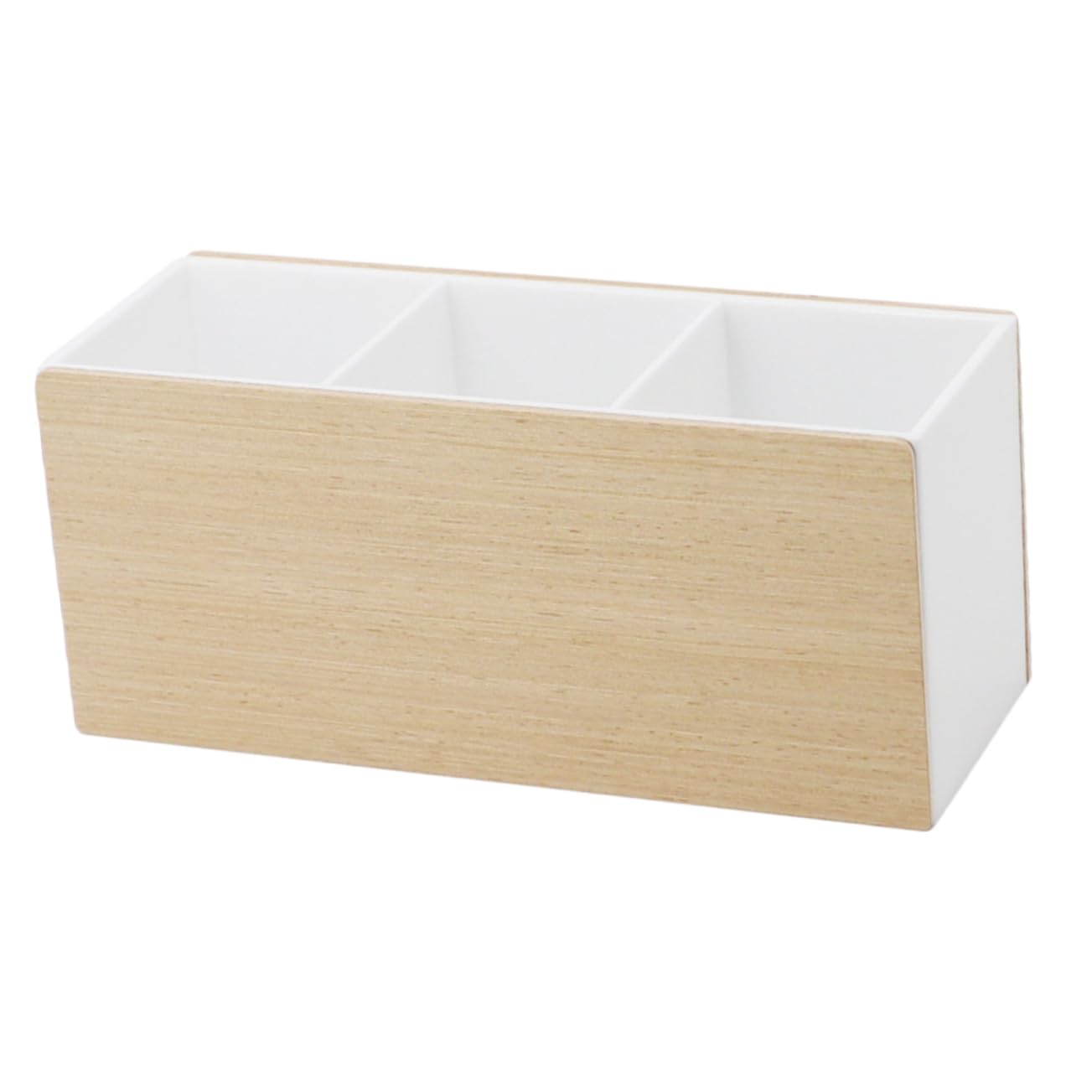 DOITOOL Wooden Desktop Organizer with Storage Box - Bathroom Brush Holder, Office Tray & Makeup Organizer for Vanity, Pet Grooming Supplies - Perfect for Home, Office & Salon Organization
