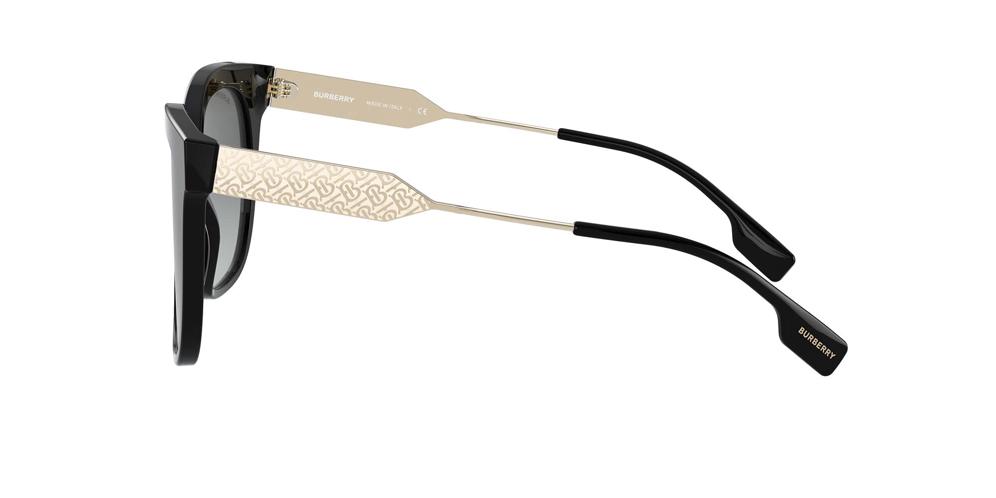 BURBERRY BE 4328 F Sunglasses for Asian Fit - Black Frame (300111) | Luxury UV Protection Shades for Men & Women | Perfect for Outdoor Activities, Travel & Fashion