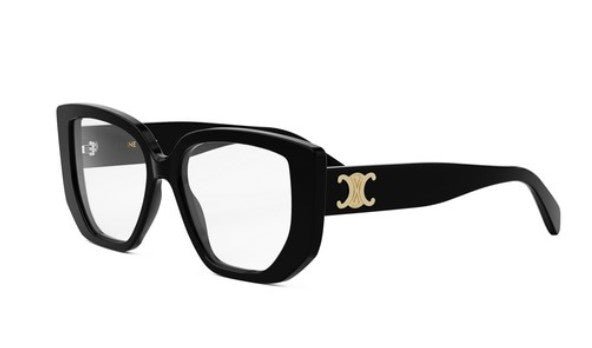 Celine TRIOMPHE CL50146I 001 Shiny Black Butterfly Women's Eyeglasses | Designer Sunglasses for Women | Perfect for Fashion, Office & Outdoor Activities