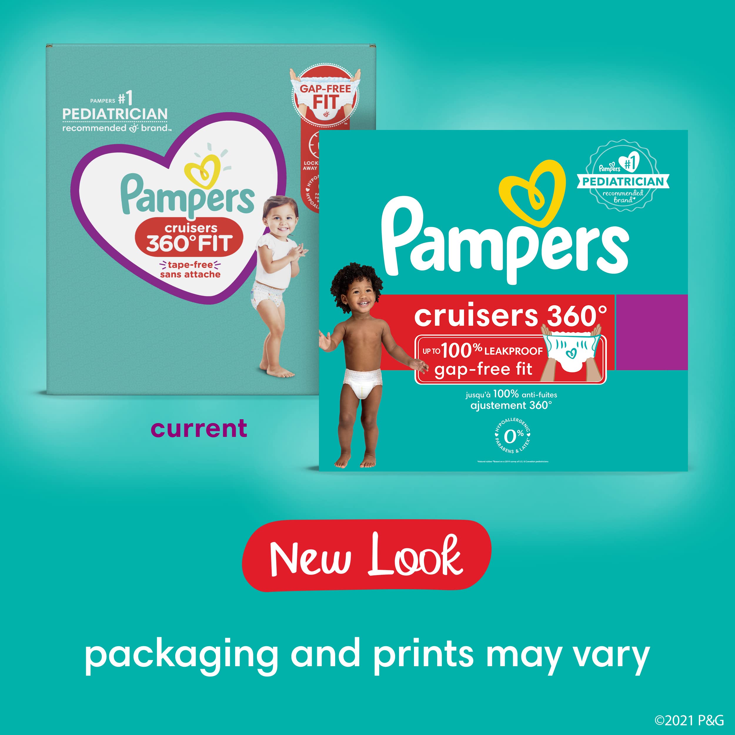 Pampers Cruisers 360 Diapers Size 6 (48 Count) + Baby Wipes Sensitive Perfume Free (336 Count) - Premium Baby Diaper & Wipes Bundle for Active Toddlers, Overnight Protection & Gentle Skin Care