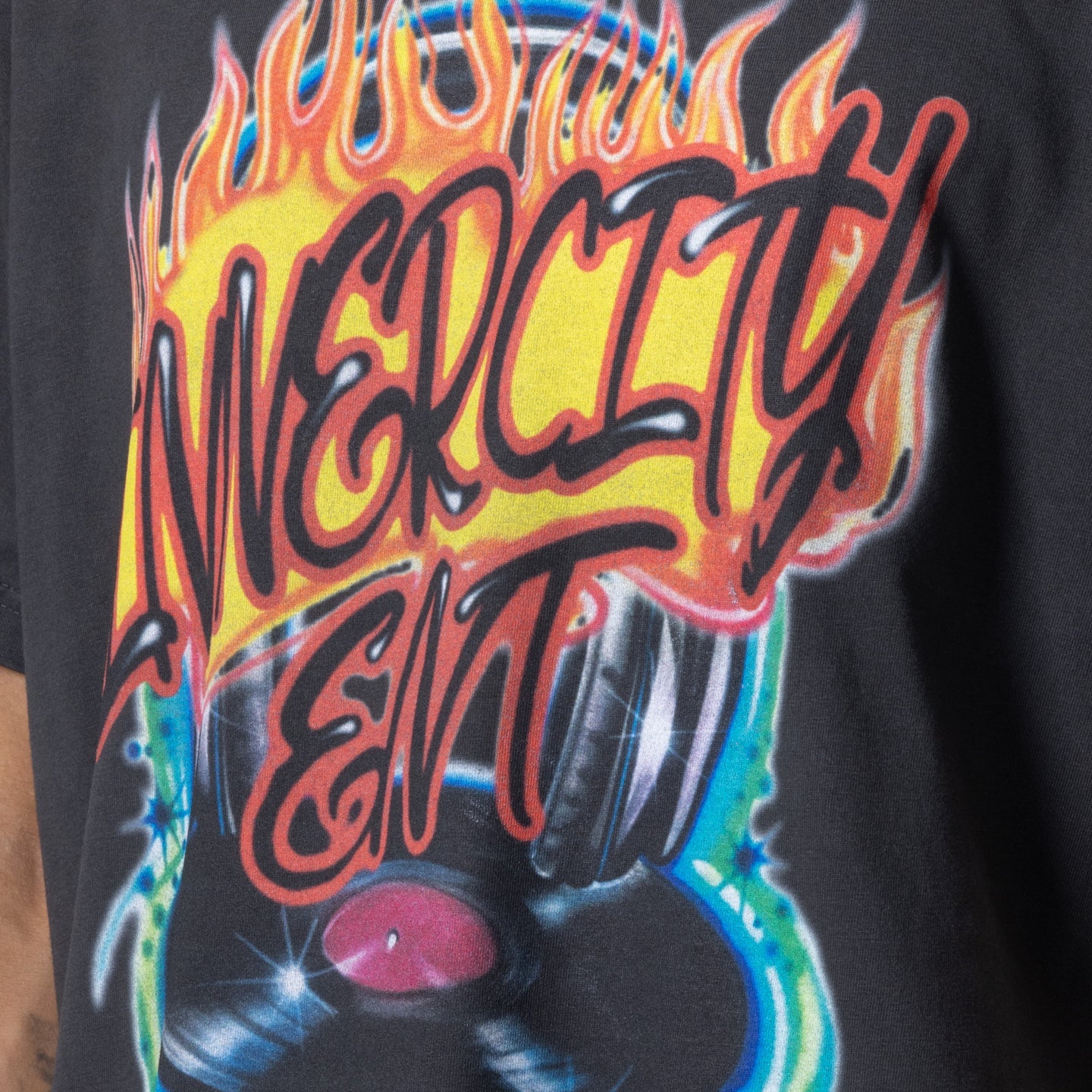 Honor The Gift Vinyl Airbrush Graphic T-Shirt - Black | Streetwear Fashion for Men & Women | Perfect for Casual Wear & Urban Outfits