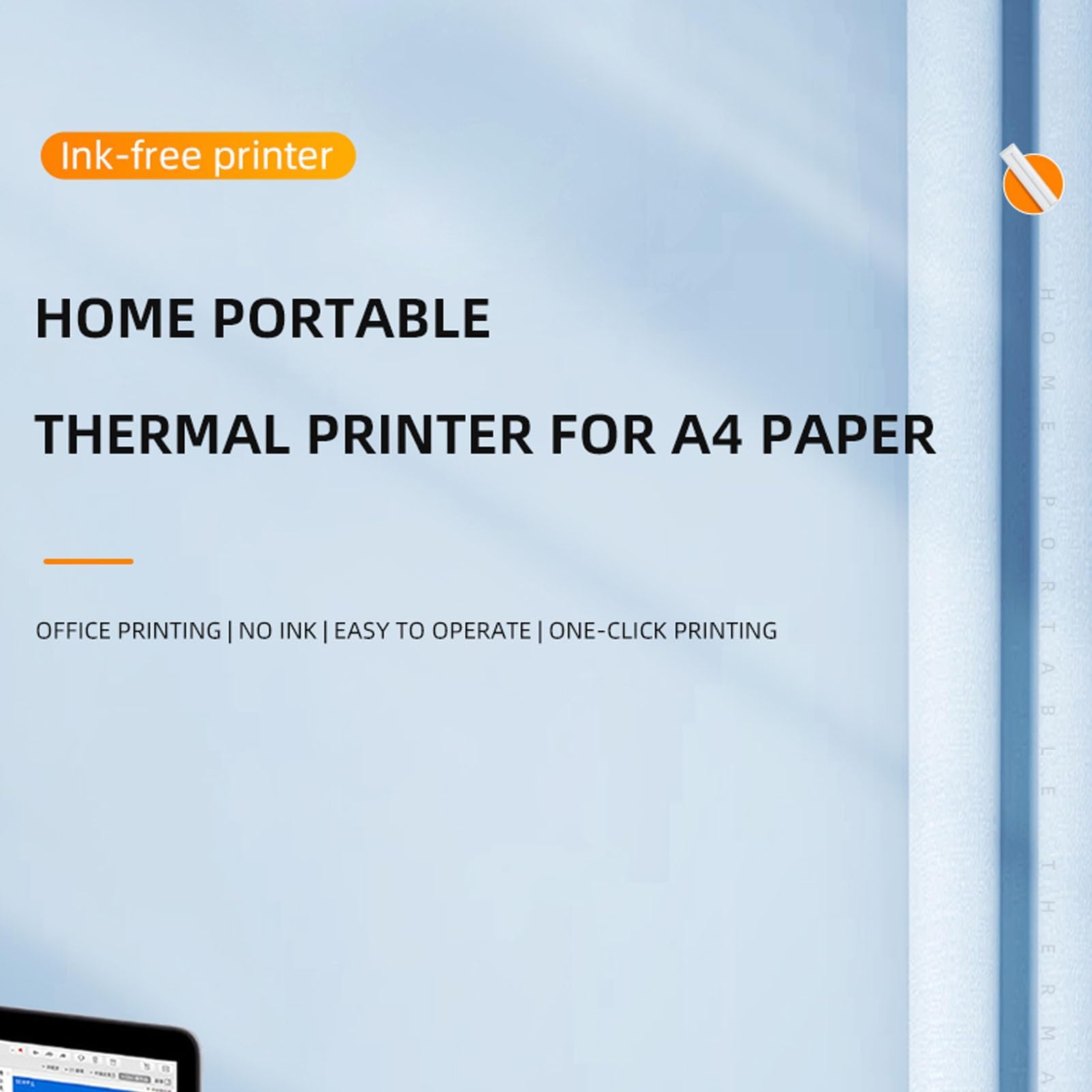 Bluetooth A4 Thermal Printer - 200dpi Inkless Mini Wireless Printer, Portable Rechargeable for School, Office, Home & On-the-Go Printing | Perfect for Receipts, Labels & Documents