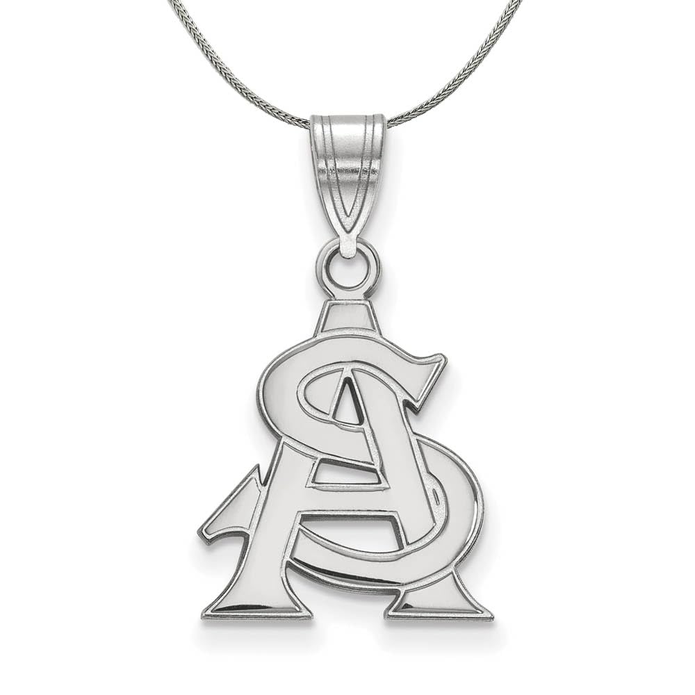 Black Bow Sterling Silver Arizona State Medium Pendant Necklace - Perfect for Graduation Gifts, Birthday Presents & Everyday Jewelry