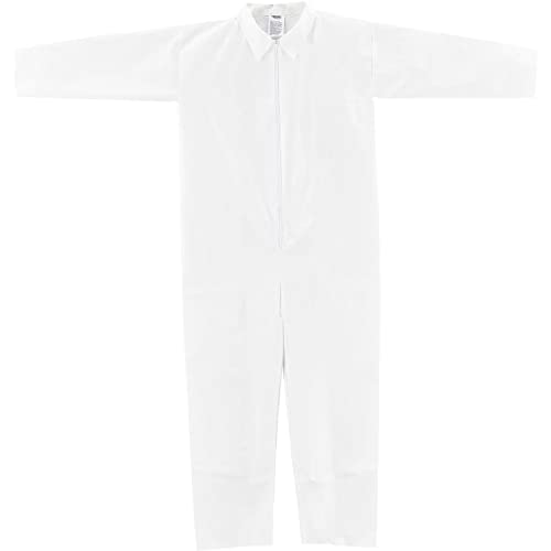 Disposable Microporous Coverall with Open Wrists & Ankles - White (25 Pack/Case) - Protective Suit for Medical, Industrial & Laboratory Use