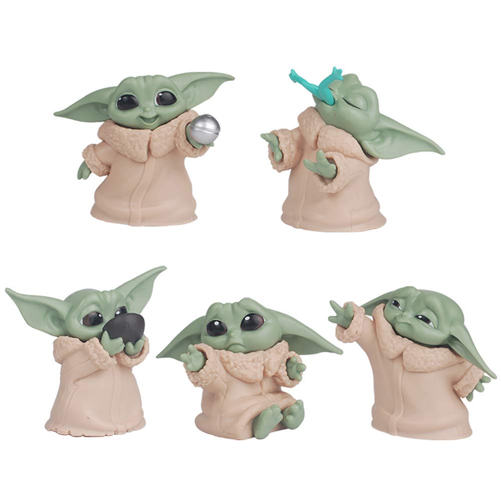 Dobor 5-Pack Baby Yoda Action Figures - 2.2 Inch Mini Yoda Dolls, The Child Toys for Kids & Collectors - Perfect for Birthday Gifts, Star Wars Decor, and Kids Playtime