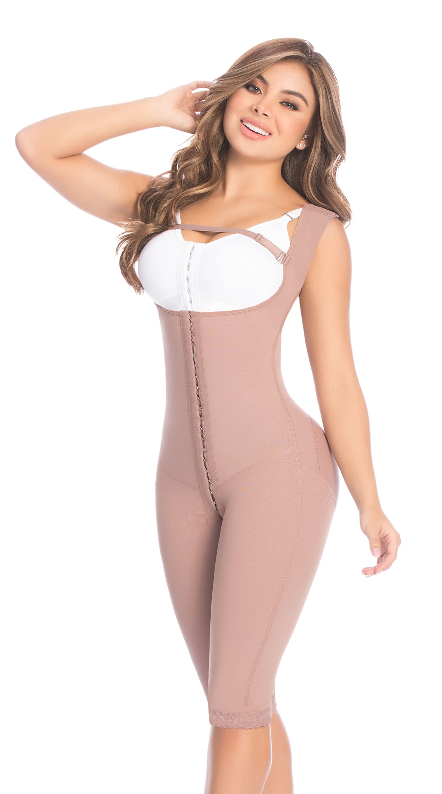 DELIÉ by Fajas DPrada Post-Surgery Compression Garment - Colombian Shapewear for Tummy Control & Body Shaping - Knee-Length Design for Comfort & Support - Perfect for Postpartum Recovery, C-Section, Liposuction & Weight Loss