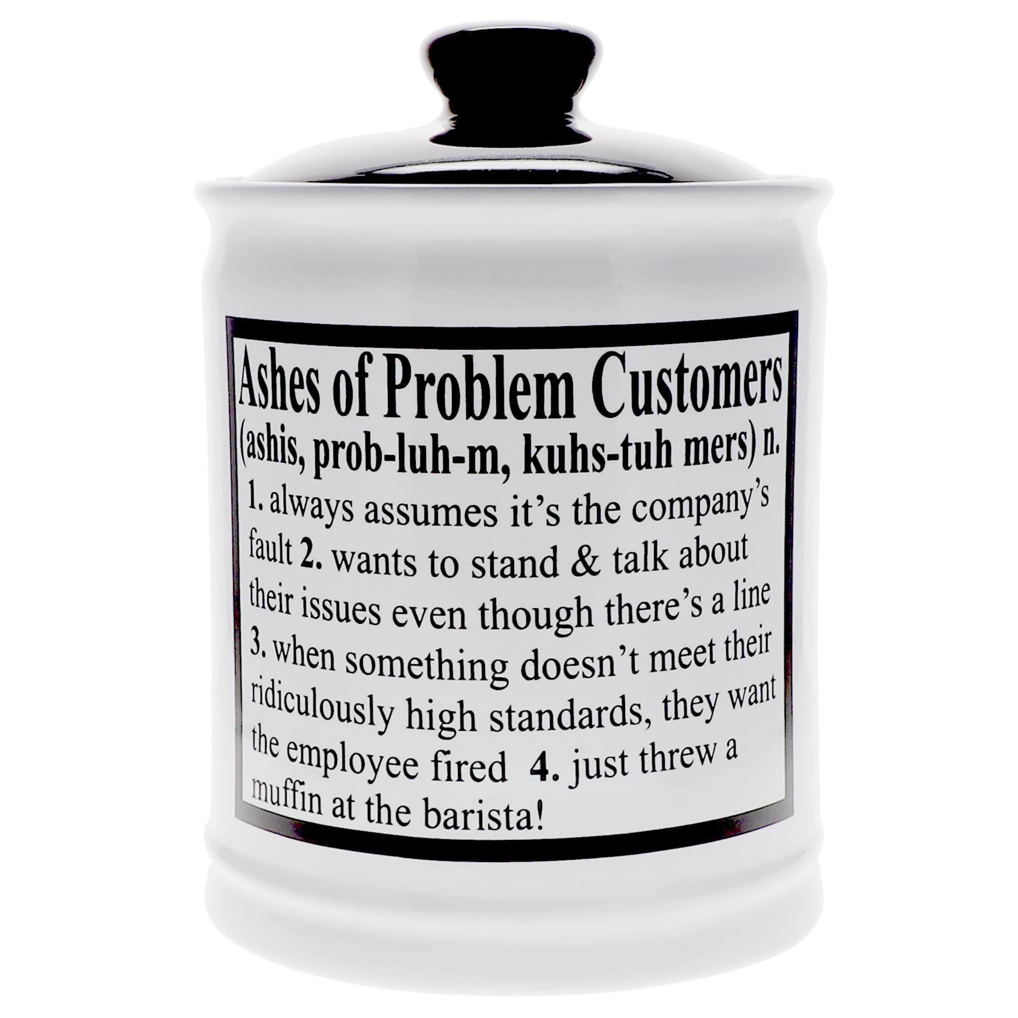Funny Gag Gifts for Adults - Ashes of Problem Customers Piggy Bank | Office Desk Coin Bank & Unique Birthday Gifts for Women, Men, Doctors | Decorative Jars for Home Decor - Perfect for Office Pranks, White Elephant Parties & Stress Relief Gifts
