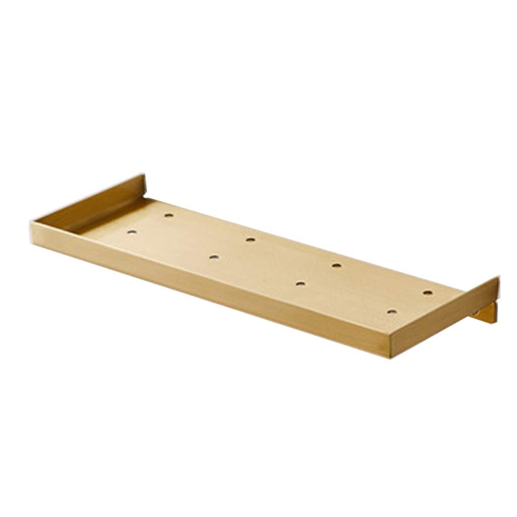 Nordic Brass Standing Shelf Unit - Wall Shelf for Bathroom, Kitchen & Dining Room - Organize Tableware, Wine Glasses & More - Gold Square Storage Rack (33x12x3.5cm) - Perfect for Small Space Organization & Home Decor Gift