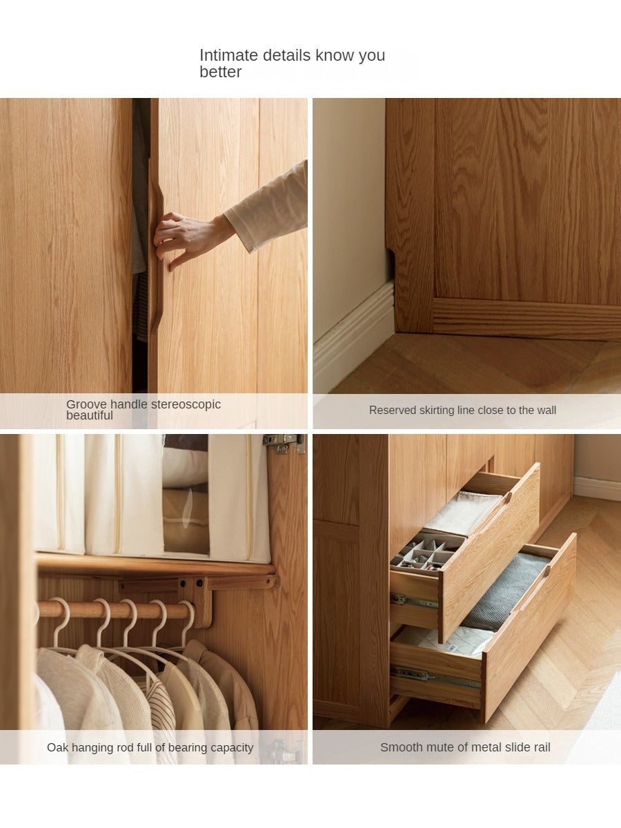 Solid Oak Wood Wardrobe - Spacious Storage for Bedroom, Closet & Home Organization | Durable & Stylish Furniture for Modern Living Spaces