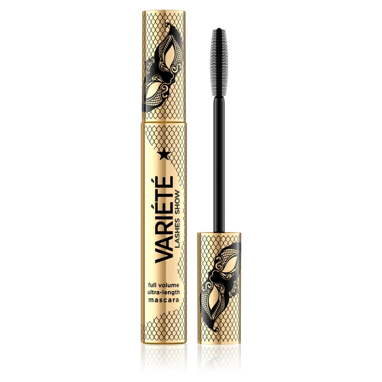 Eveline Cosmetics Variété Mascara - Volumizing & Lengthening Black Mascara 10ml for Dramatic Lashes - Perfect for Day to Night Makeup Looks