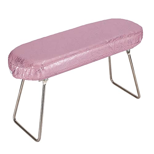 Professional Nail Art Hand Pillow - PU Leather Manicure Hand Rest with Lamp for Salon & Home Use | Stylish Plum Pink | Perfect for Gel Polish, Acrylic Nails & Nail Art Practice