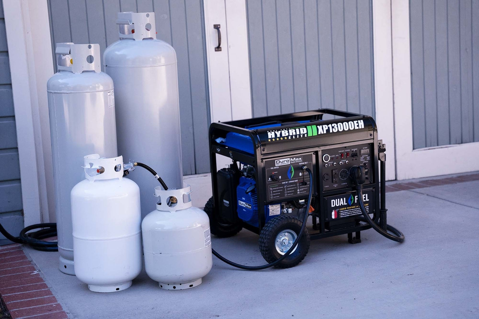 13,000W Dual Fuel Portable Generator - Gas & Propane Powered - Backup Power for Home, Camping & Outdoor Events