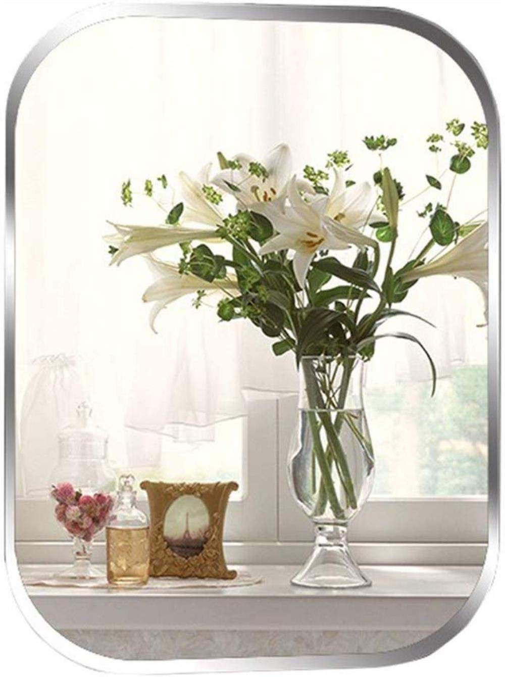 Large Modern Frameless Wall Mirror - Silver Backed 5MM Thickness Rectangle Vanity Mirror (50x70cm/19.7
