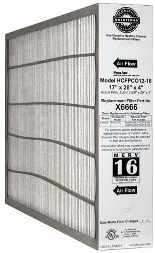 Lennox X6666 17x26x4 MERV 16 Replacement Furnace Air Filter (1 Pack) - Perfect for Home HVAC Systems & Allergy Relief