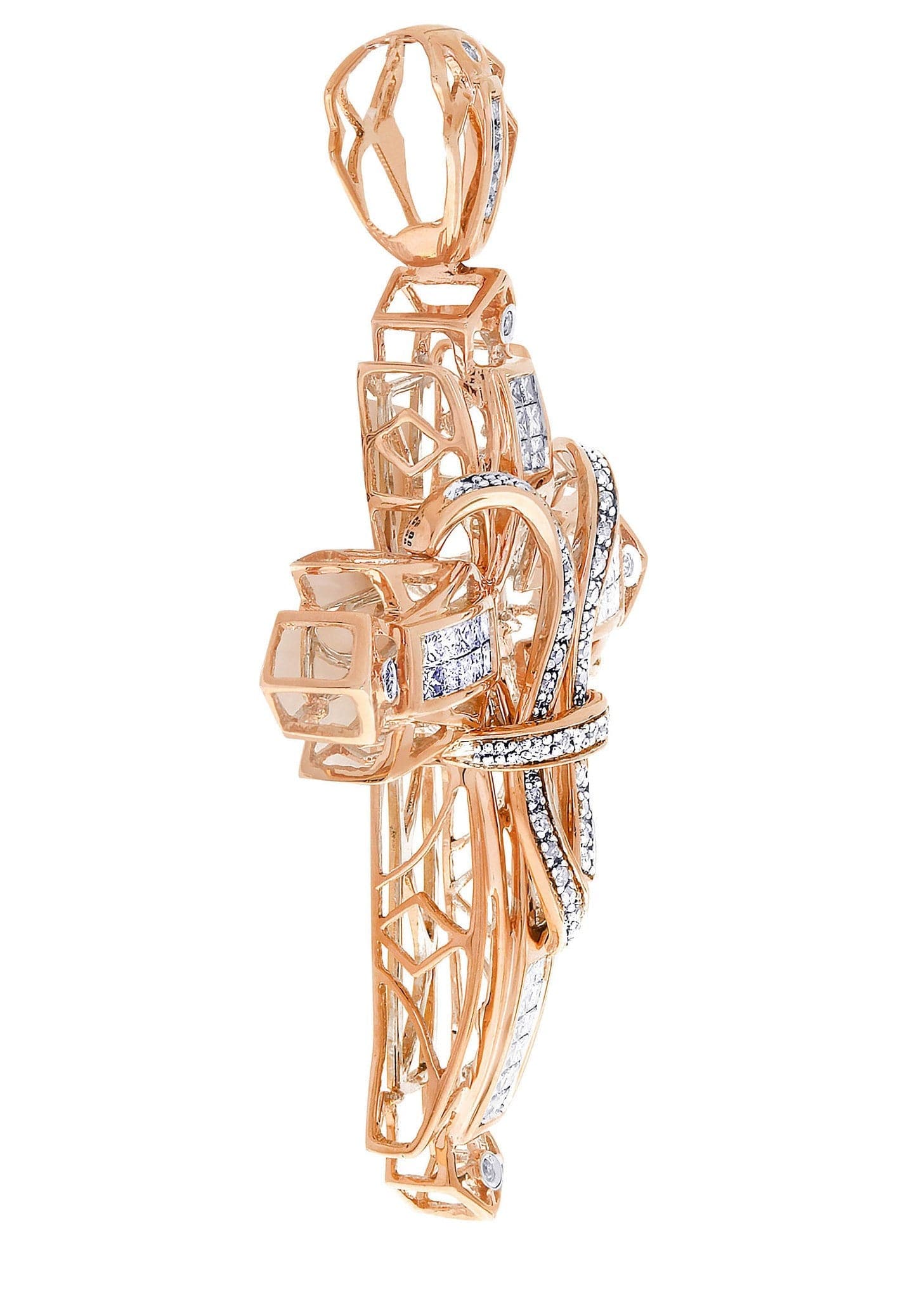 1.68 Carat Diamond Cross Pendant Necklace - 16.44 Grams Solid Gold Religious Jewelry for Women & Men - Perfect for Baptism, Confirmation & Daily Wear