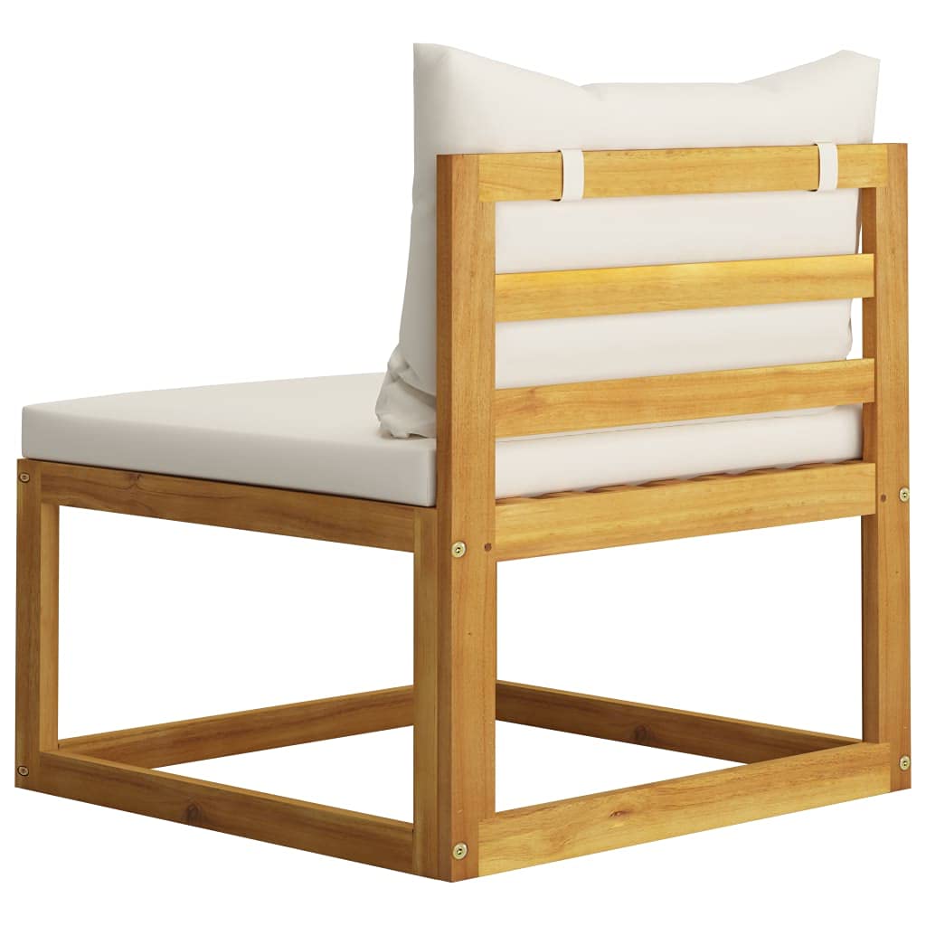 vidaXL 2-Piece Patio Sofa Set with Cushions & Tea Table - Acacia Wood Outdoor Sectional Furniture for Garden, Backyard, Deck - Rustic Modular Seating for Relaxing & Entertaining