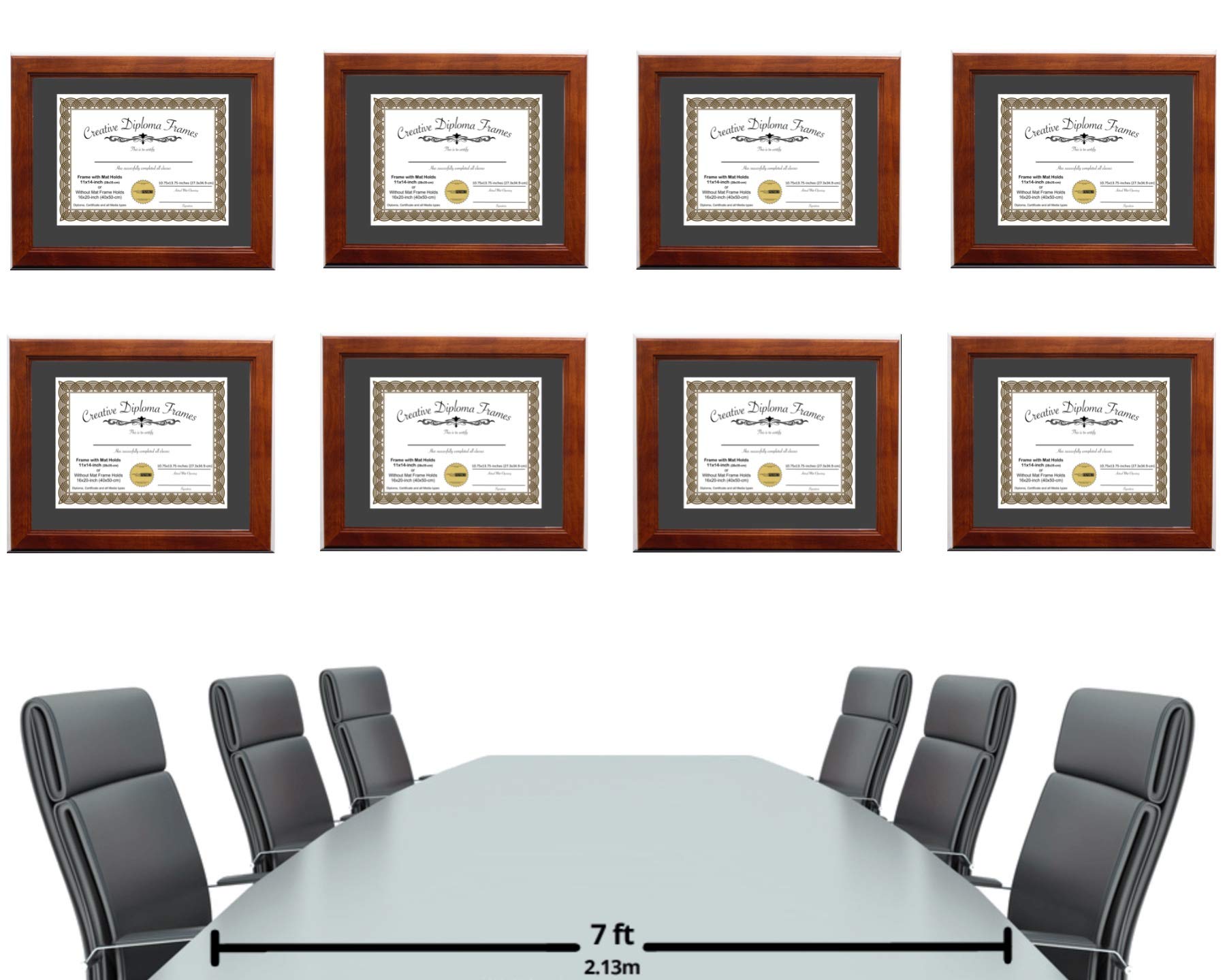 7x9 Walnut Finish Diploma Picture Frame with Black Mat, Glass, Easel & Wall Hangers - Holds 10x12 Photos | Perfect for Graduation, Office Decor & Home Display