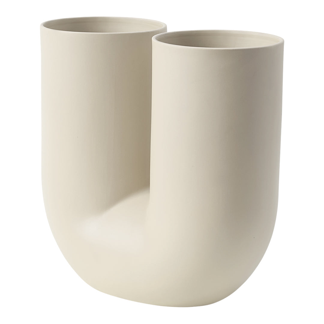 Earnest Studio Kink Vase by Muuto - Modern Ceramic Home Decor for Living Room, Bedroom & Office