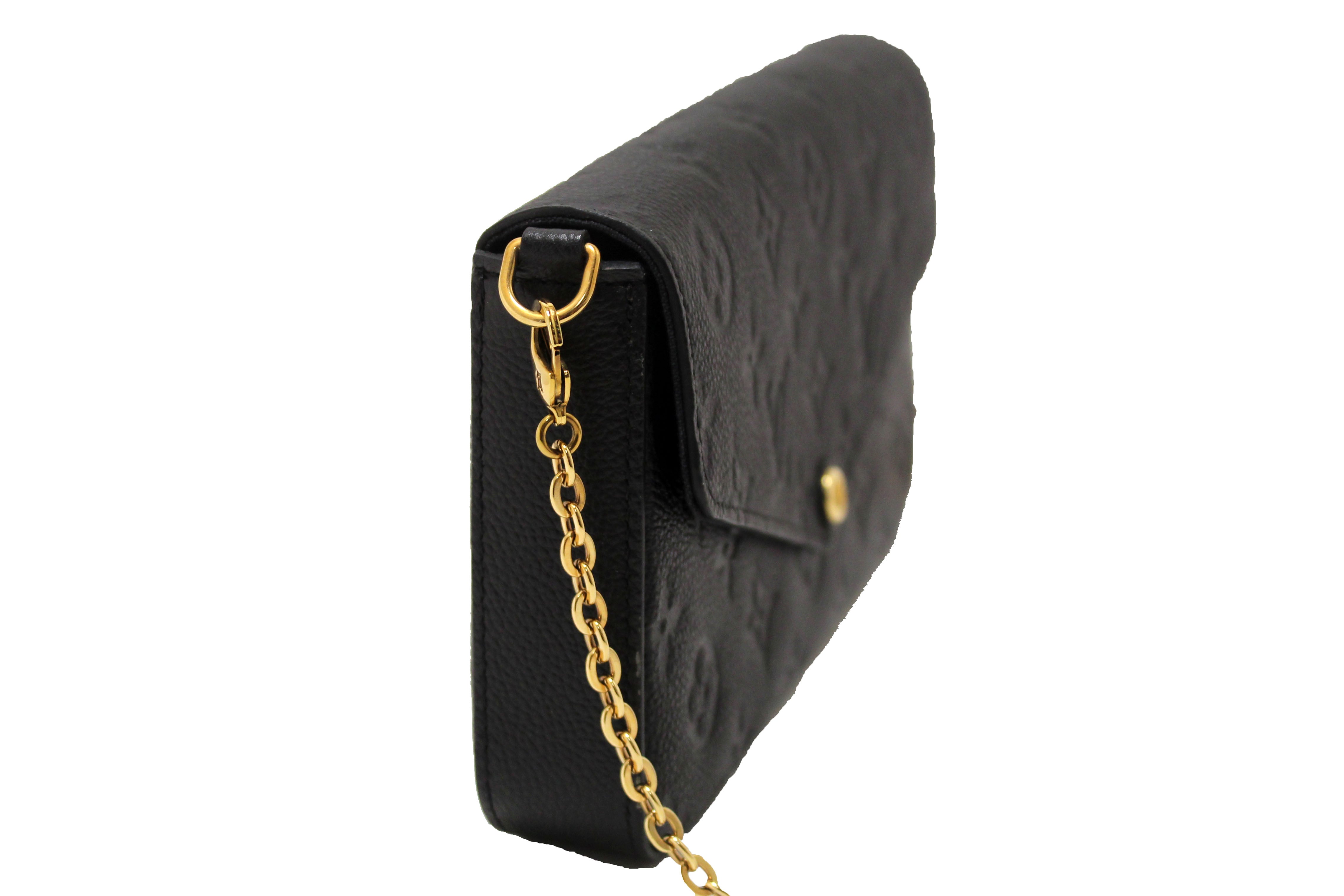 Authentic Louis Vuitton Black Monogram Empreinte Felicie Pochette Crossbody Bag - Luxury Designer Handbag for Women, Perfect for Date Night, Parties & Everyday Use