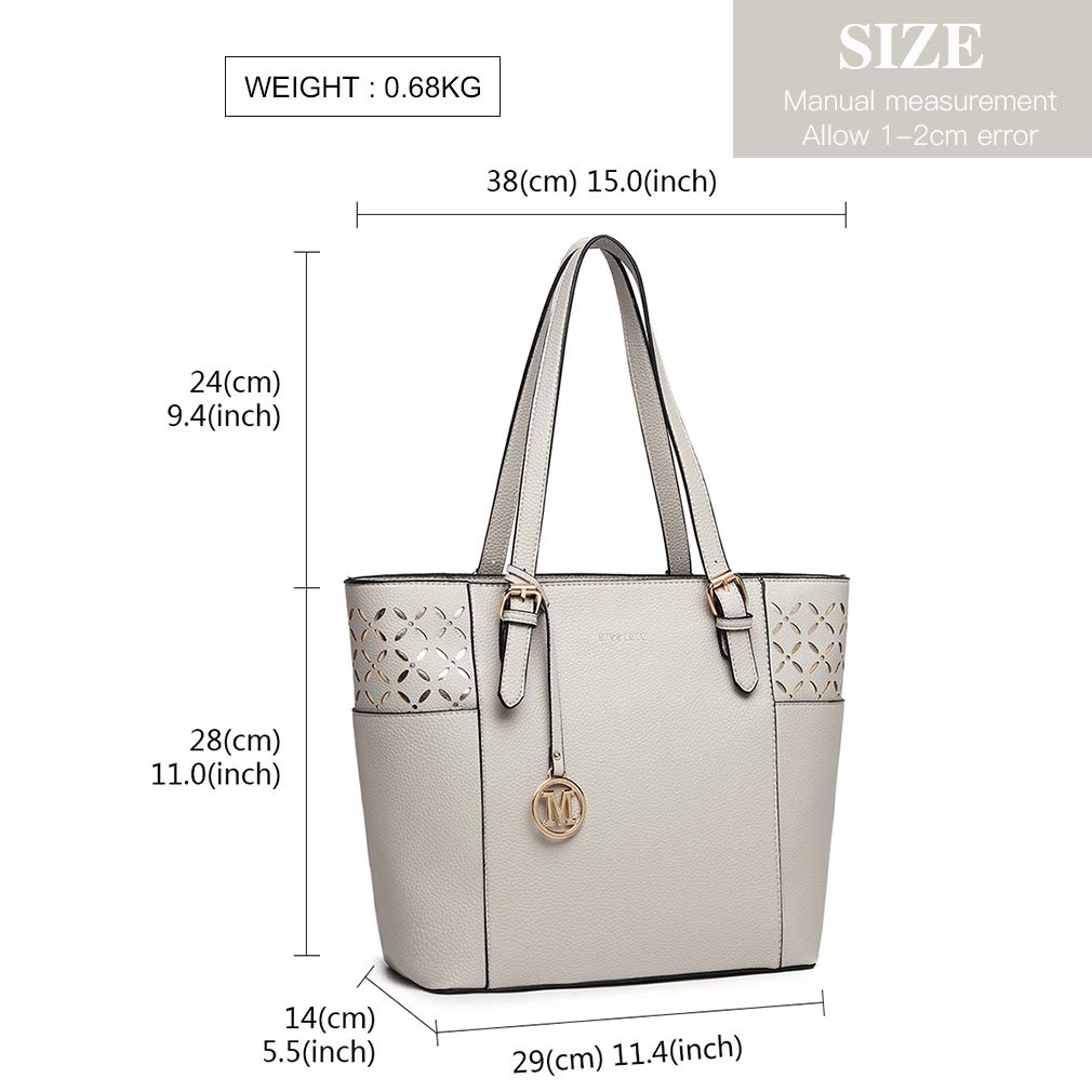Miss Lulu Women's PU Leather Tote Bag - Stylish Shoulder & Top Handle Handbag for Work, Travel & Everyday Use