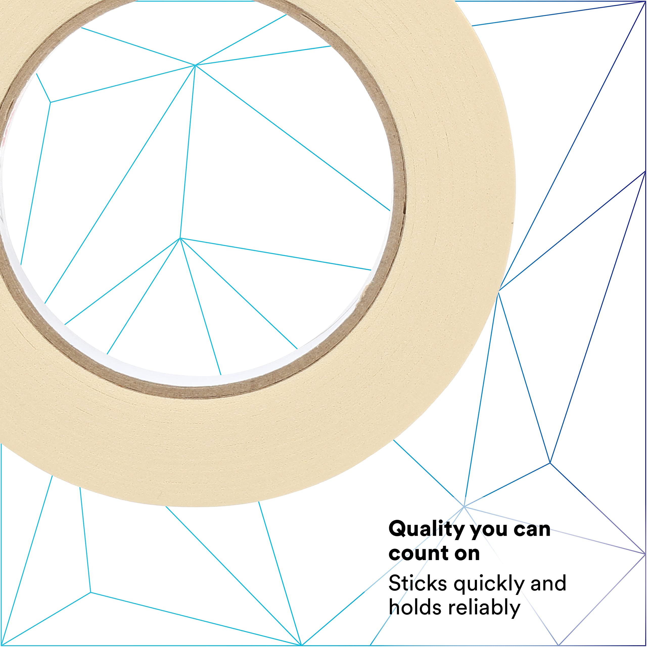 3M 2307 Tan Masking Tape - 48mm x 55m, Rubber Adhesive, Crepe-Paper Backing, 5.2 mil Thickness (24 Rolls/Case) - Ideal for Painting, DIY Projects, Home Repairs and Office Use