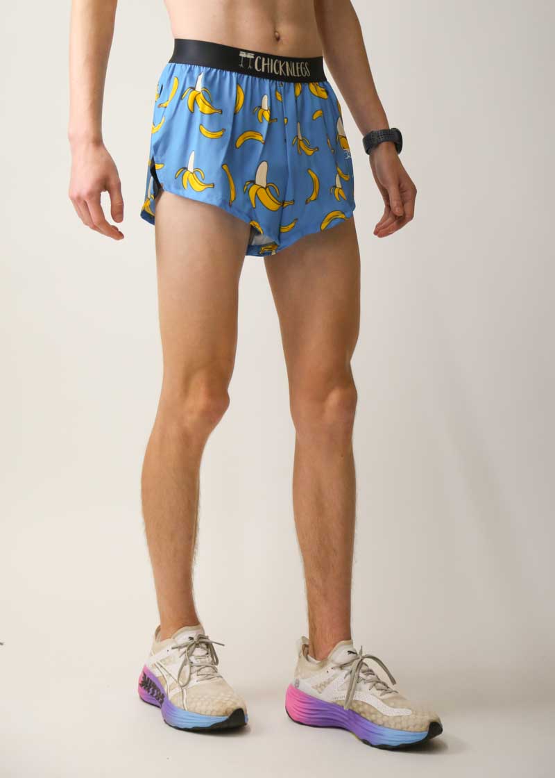 Men's Blue Banana Split Running Shorts - Lightweight & Breathable for Gym, Jogging & Workouts
