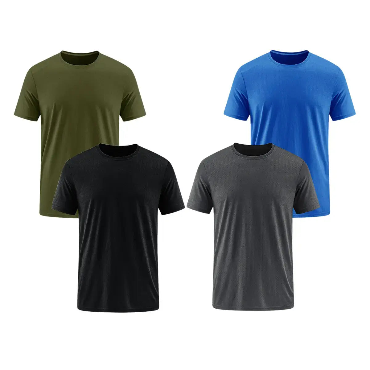 4 Pack Men's Quick Dry Athletic T-Shirts - Moisture Wicking Workout Shirts for Running, Gym & Sports - Lightweight & Breathable Activewear