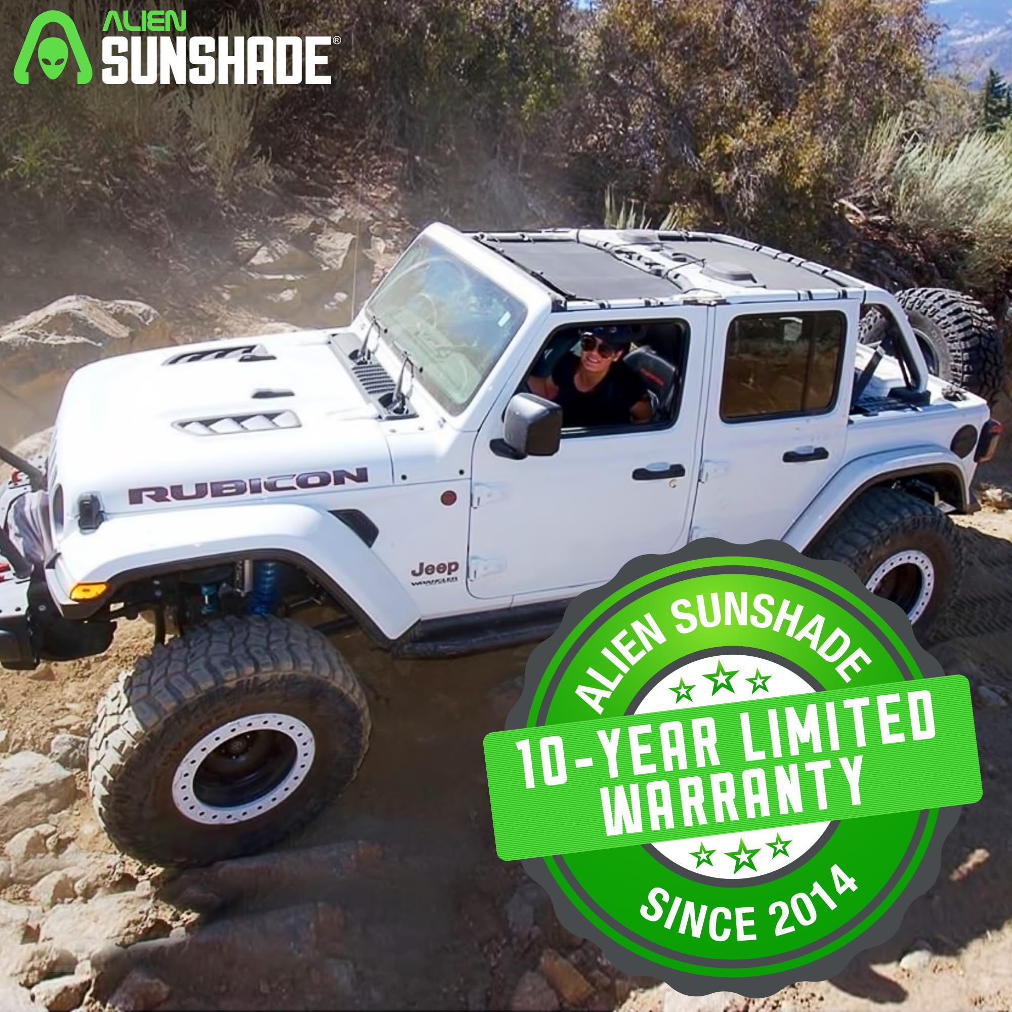 Alien Sunshade for Jeep Wrangler JLU (2018-2023) - Front & Rear Mesh Sun Shade Top Cover | UV Protection, Wind & Noise Reduction | Fits Sport, Sport S, Sahara, Rubicon Models | Perfect for Off-Roading, Beach Trips & Summer Adventures
