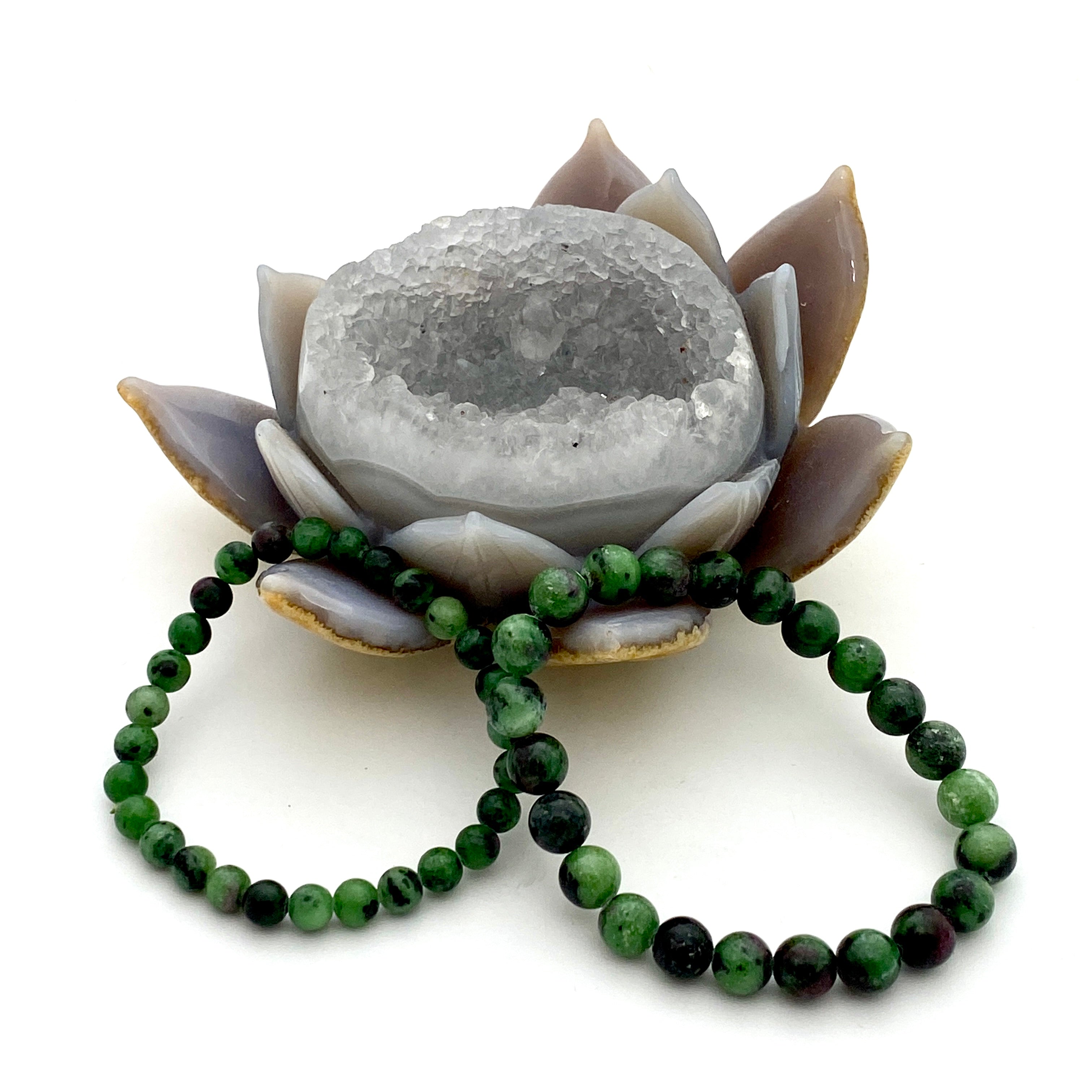Natural Ruby in Zoisite Bracelet - Handmade Gemstone Jewelry for Women - Perfect for Healing, Meditation & Spiritual Energy - Gift for Her