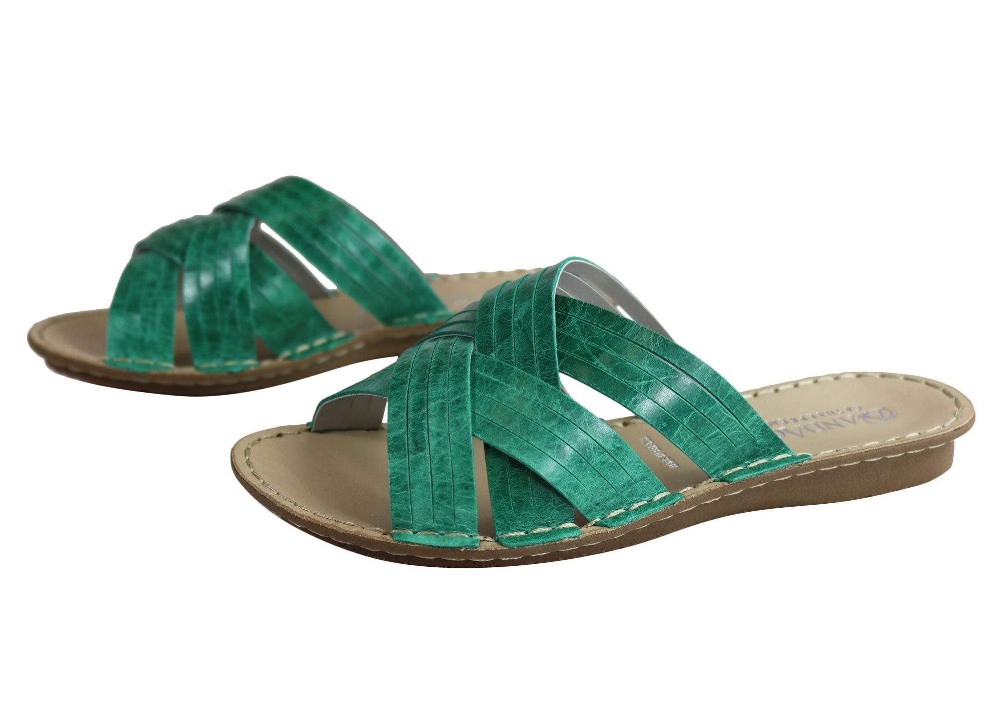 Andacco Memba Women's Comfortable Leather Slide Sandals - Handmade in Brazil - Perfect for Beach, Pool & Summer Vacations