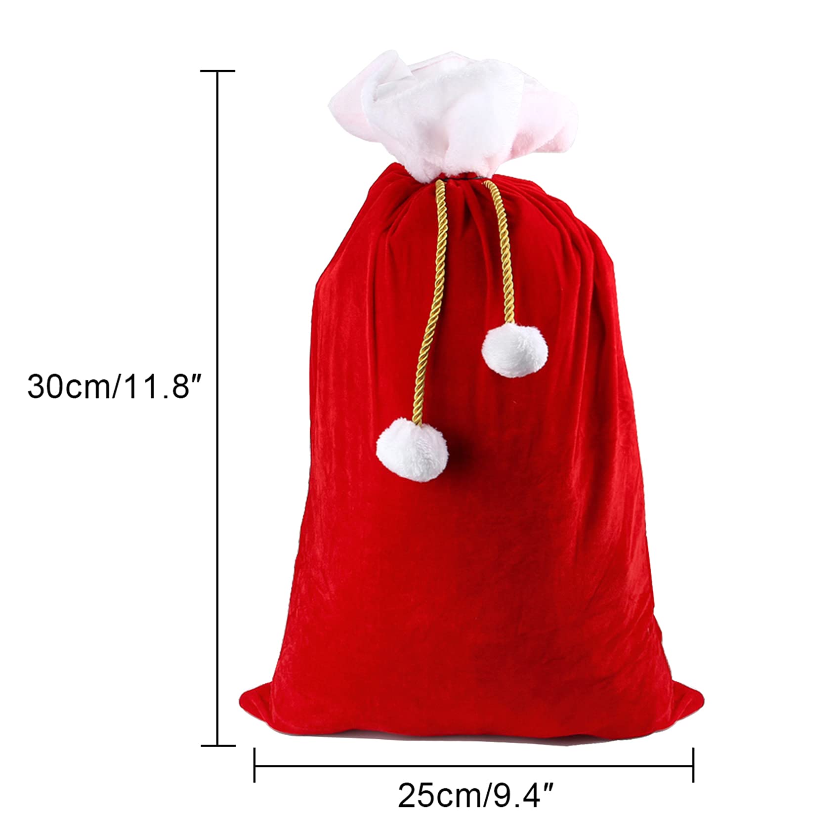 Large Red Christmas Santa Present Sack - Underleaf Holiday Drawstring Gift Bags for Xmas Party Decorations & Treats | Perfect for Stocking Stuffers, Secret Santa Gifts & Festive Home Decor