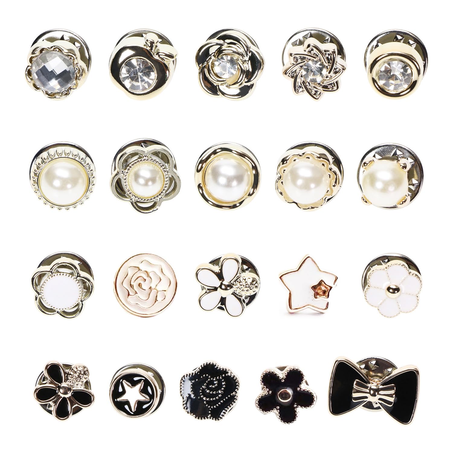 20Pcs Women's Shirt Brooch Pins - Elegant Enamel Safety Lapel Pins, Sweater Clips for Coat Dress Decoration | Perfect for Office Wear, Weddings & Formal Outfits
