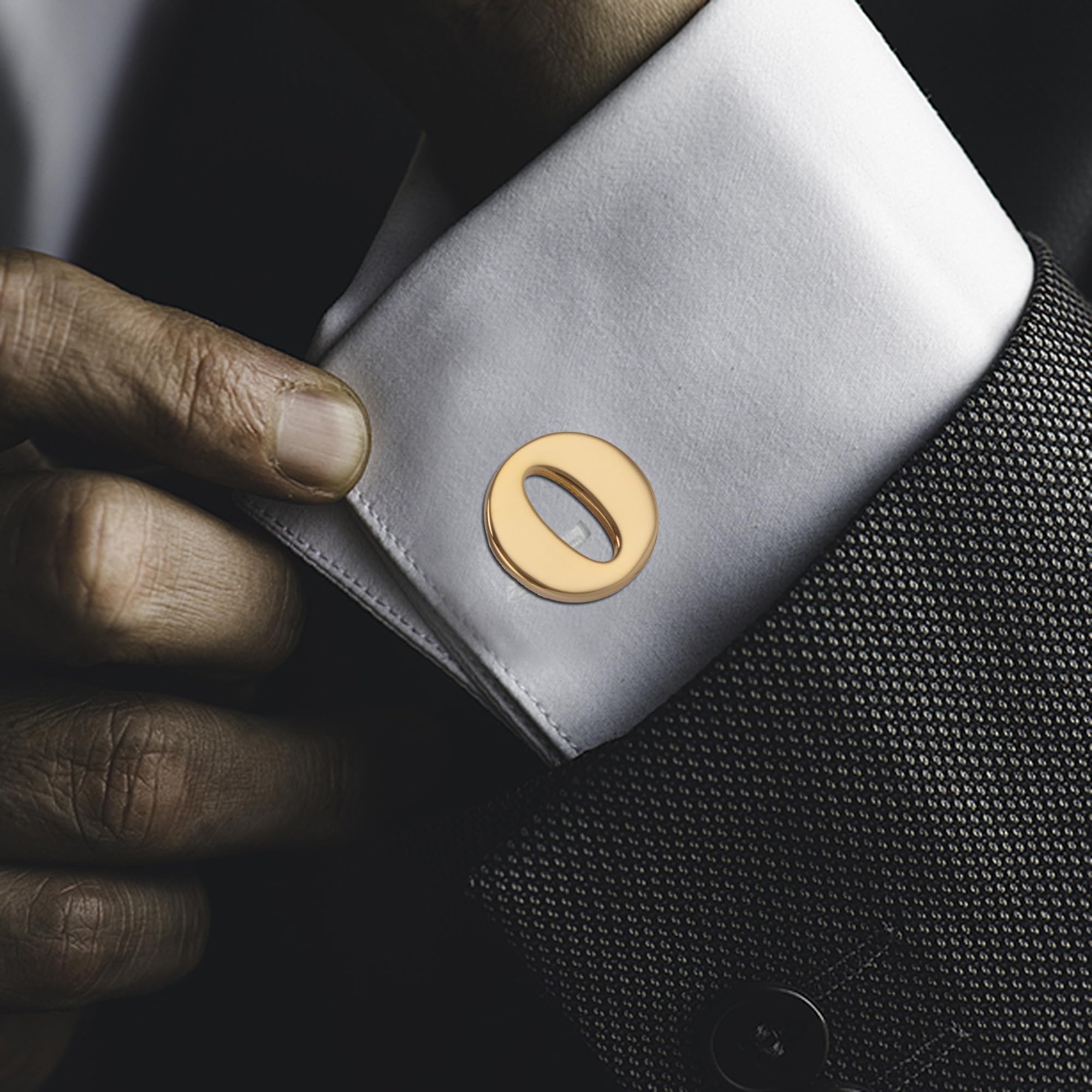 Men's Gold Alphabet Cufflinks - Elegant Initial Letter Cuff Links Set with Gift Box - Perfect for Weddings, Business Meetings & Formal Events