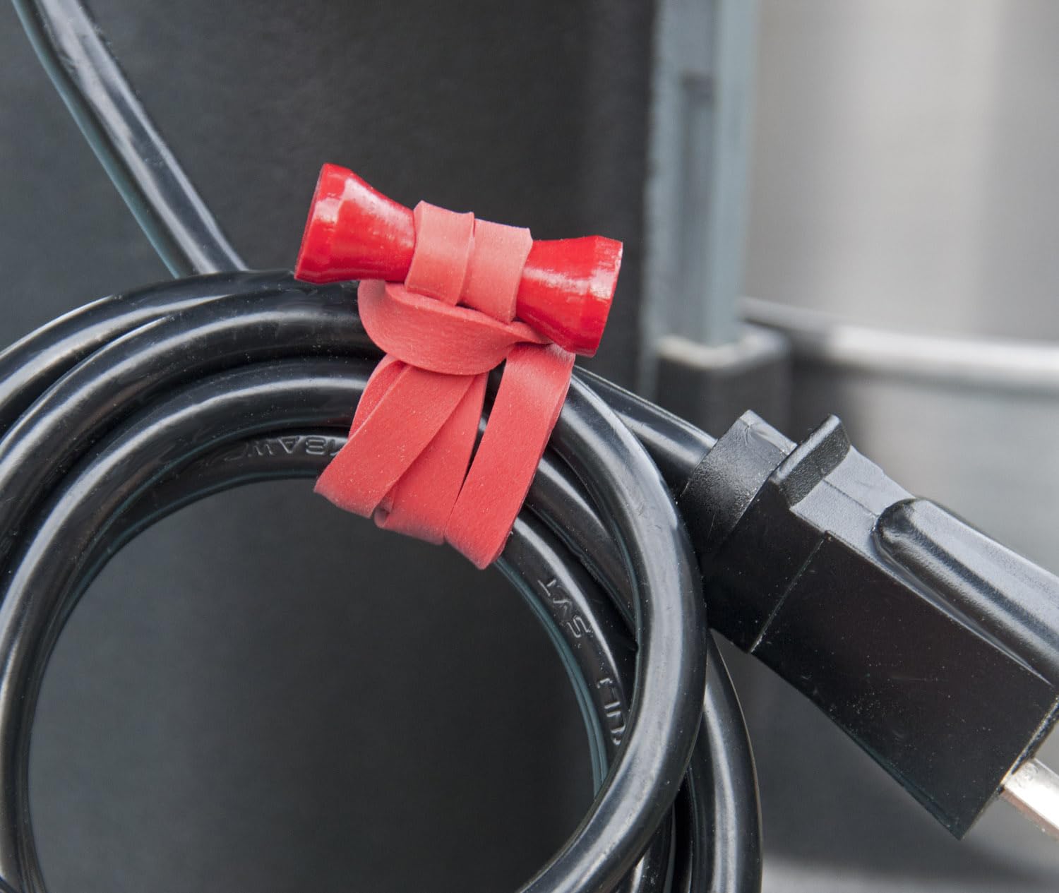 ALL RED Bongo Ties A5-01-R - 10 Pack | Natural Rubber & Bamboo Professional Cable Ties | Secure Wires, Cords & Organize Home/Office | Perfect for Electronics, DIY Projects & Cable Management