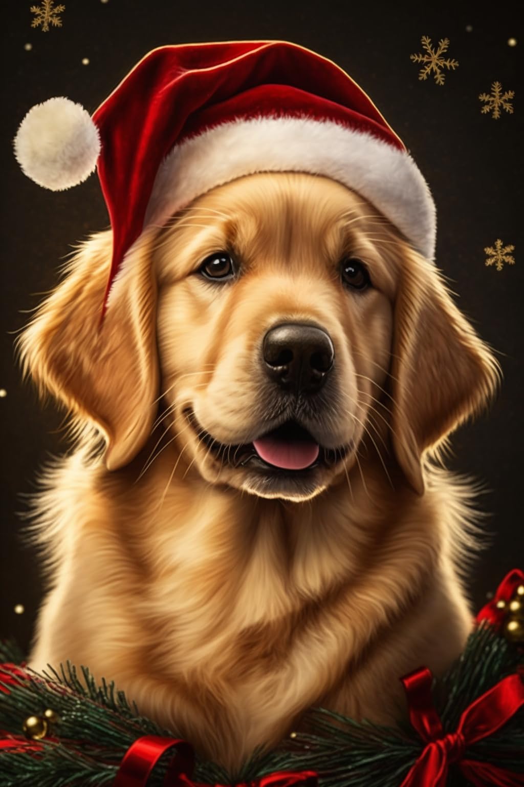 500-Piece Wooden Jigsaw Puzzle for Adults & Kids - Golden Retriever Christmas Theme - Stress Relief & Educational Family Game - Colorful Home Decor Wall Art - Perfect for Holiday Gifts, Family Bonding & Home Decoration