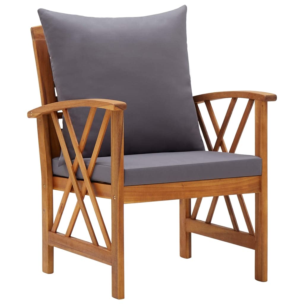 5-Piece vidaXL Patio Furniture Set - Acacia Wood Bench Seat with Coffee Table - Modern Outdoor Dining Set for Garden, Balcony, Porch - Perfect for BBQs, Relaxing & Entertaining Guests