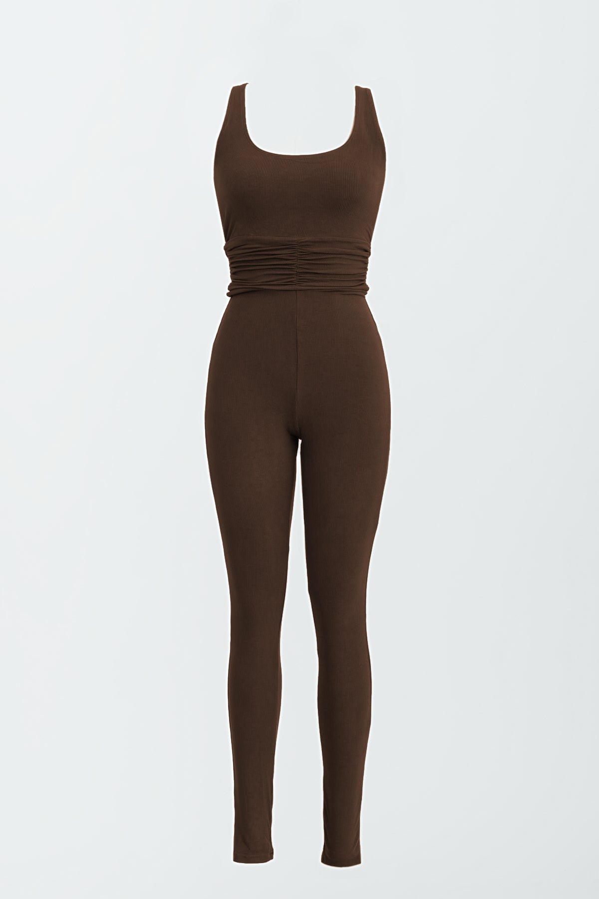 Naida Ruched Romper for Women - Stretchy Jumpsuit in Chocolate Brown | Casual Outfit for Summer, Beach, and Date Night