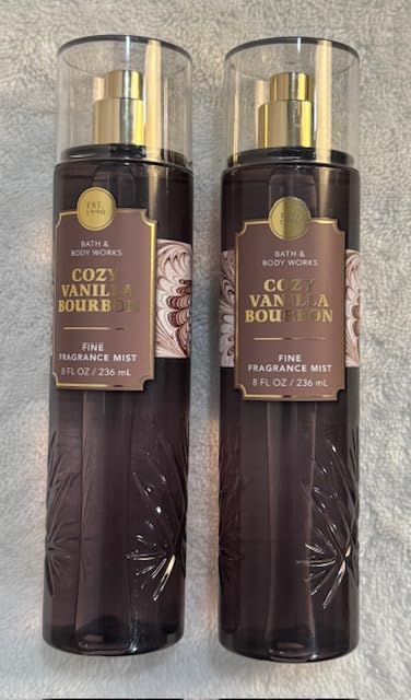 BBW Cozy Vanilla Bourbon Fragrance Body Mist 2-Piece Set for Women - Moisturizing Body Spray Gift Set, Perfect for Daily Use, Travel & Self-Care Routine